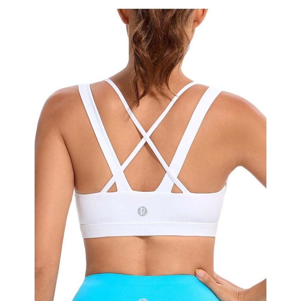 RUNNING GIRL Sports Bra, Criss-Cross Back Padded Strappy Sports Bra XXL SWIM
